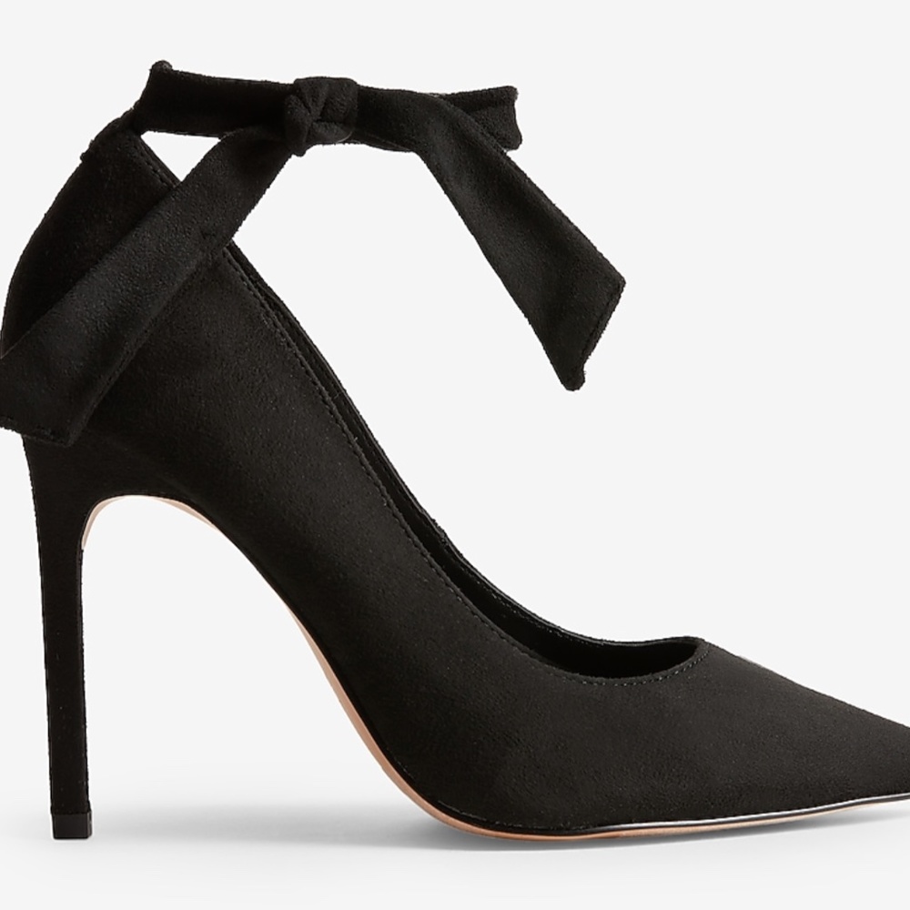 Black Express Ankle Tie Pumps